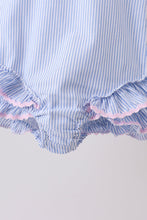Blue Stripe One-Piece Seersucker Swimsuit - ARIA KIDS