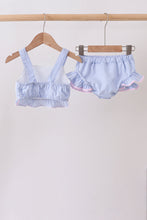 Blue Stripe 2pc Seersucker Swimsuit - ARIA KIDS