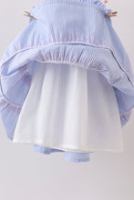 Blue Stripe Smocked Seersucker Mom Dress - ARIA KIDS