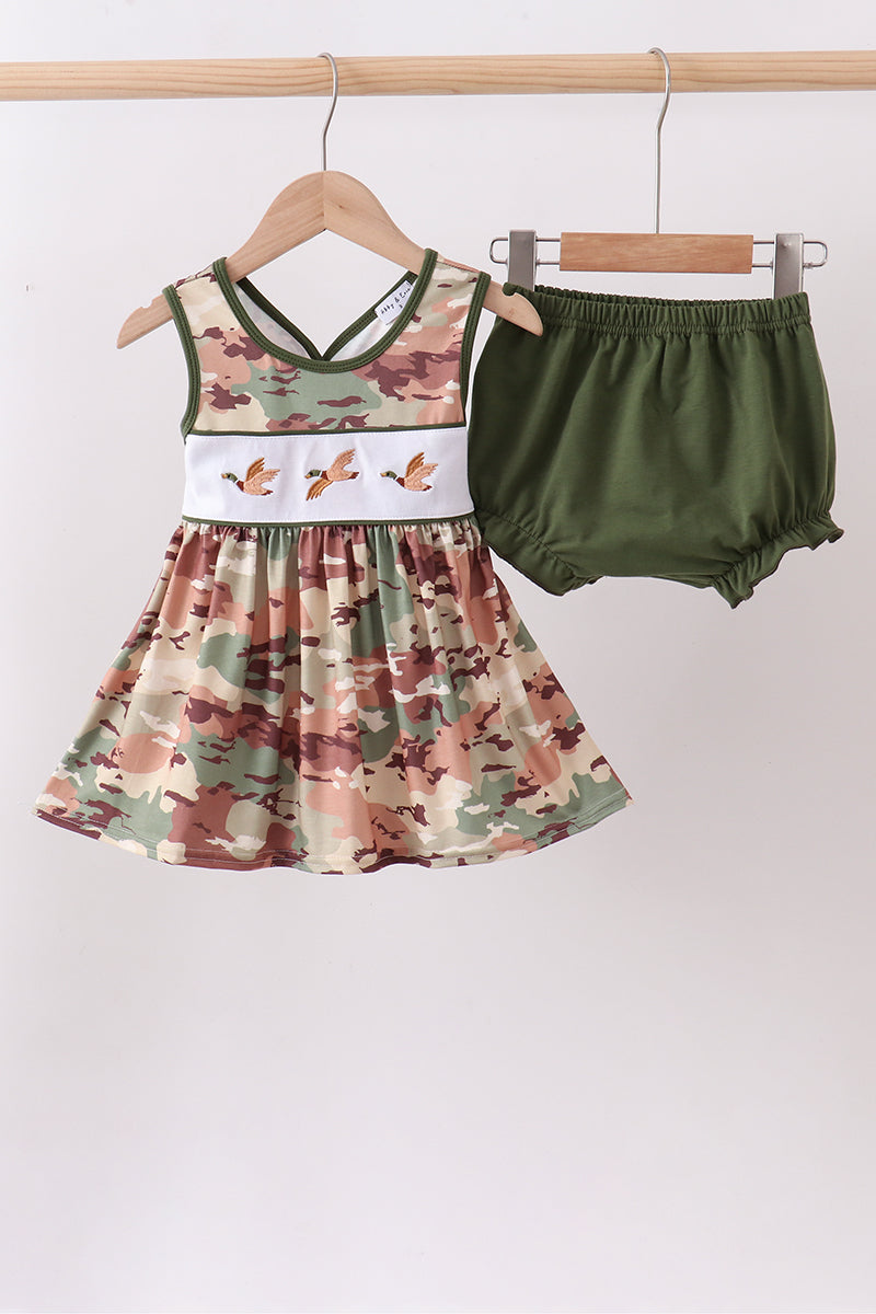 Duck Camo Embroidered Bloomer Set - ARIA KIDS