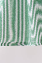 Green Watermelon Stripe Smocked Embroidered Seersucker Set - ARIA KIDS