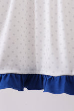 Navy bow applique ruffle dress - ARIA KIDS