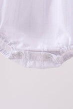 White Bow Smocked Jacquard Bubble - ARIA KIDS