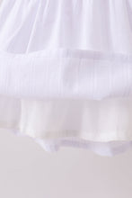White Bow Smocked Jacquard Dress