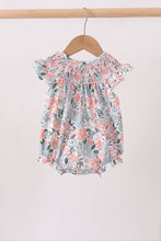 Pink Floral Smocked Knit Bubble - ARIA KIDS