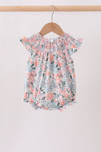Pink Floral Smocked Knit Bubble - ARIA KIDS