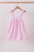 Pink stripe seersucker strawberry smocked dress - ARIA KIDS