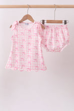 Pink bow print scalloped bloomer set - ARIA KIDS