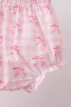 Pink bow print scalloped bloomer set - ARIA KIDS