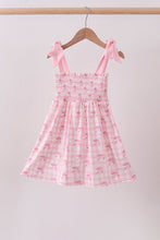 Pink bow smocked ruffle dress - ARIA KIDS