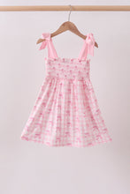 Pink bow smocked ruffle dress - ARIA KIDS