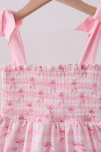 Pink bow smocked ruffle dress - ARIA KIDS