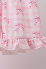 Pink bow smocked ruffle dress - ARIA KIDS
