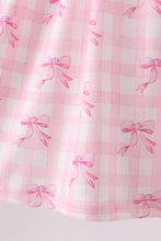 Pink bow smocked ruffle dress - ARIA KIDS