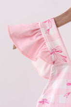 Pink bow print ruffle one-piece swimsuit - ARIA KIDS