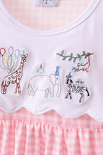 Pink Gingham Animal Embroidered Set - ARIA KIDS