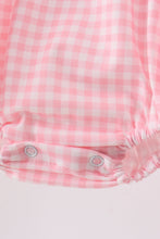 Pink Gingham Animal Embroidered Bubble - ARIA KIDS