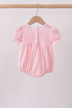Pink Gingham Animal Embroidered Bubble - ARIA KIDS