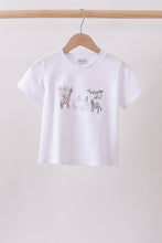 White Animal Embroidered Top - ARIA KIDS