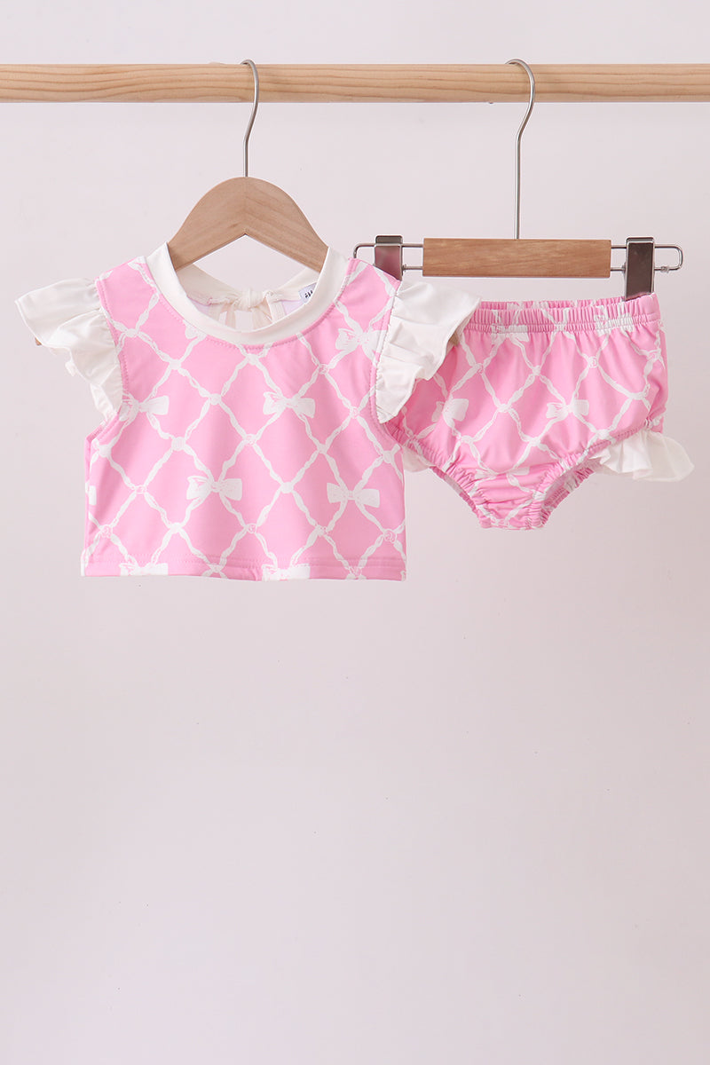 Pink Bow UPF Swim Set - ARIA KIDS
