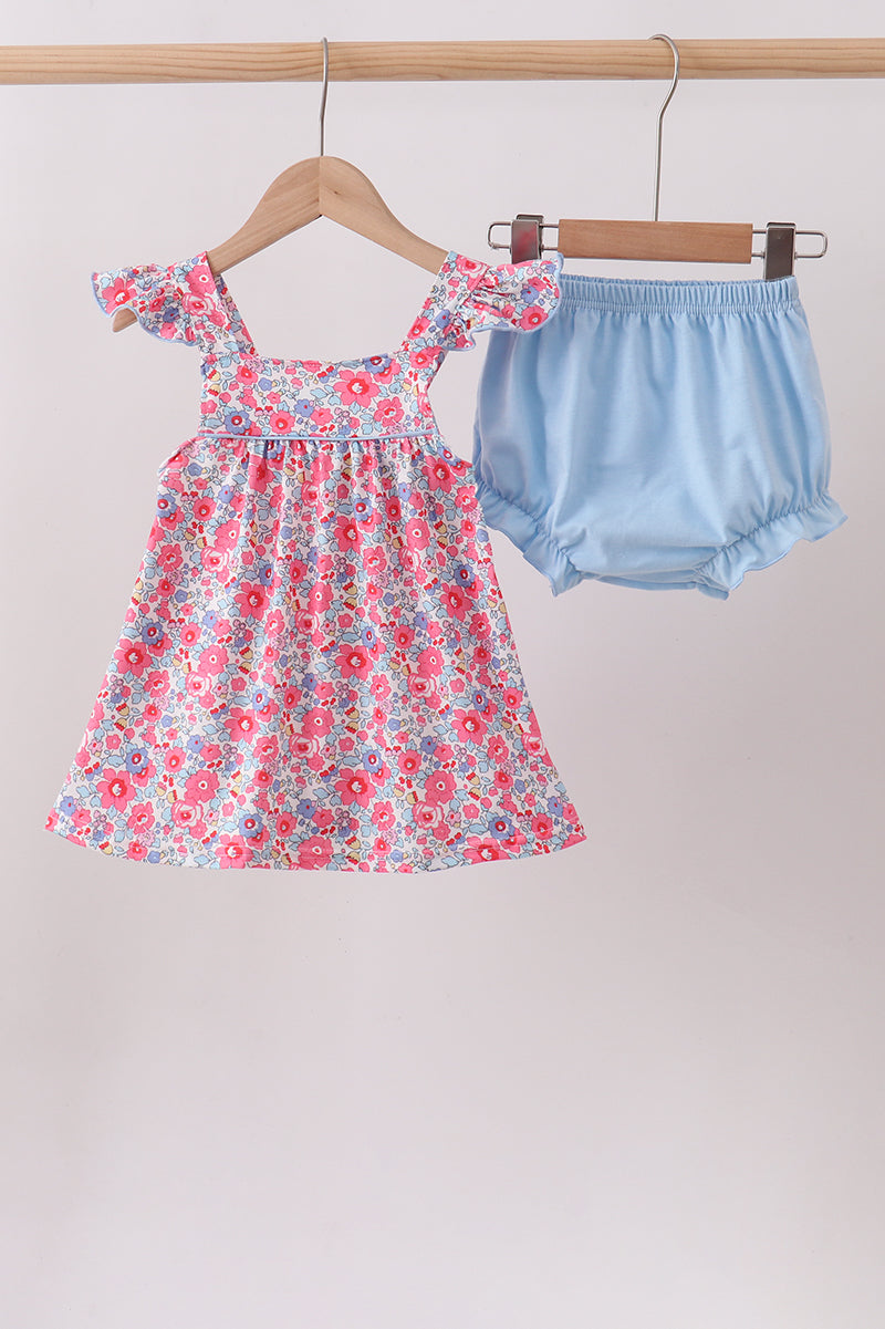 Pink Floral Bloomer Set - ARIA KIDS