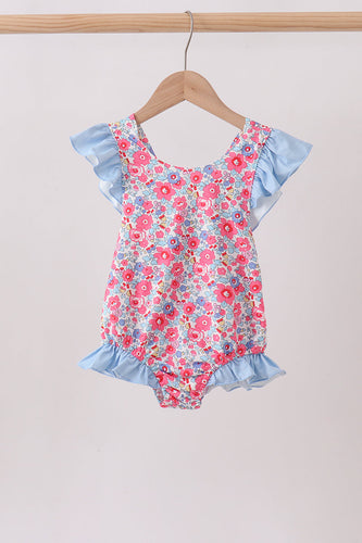 Pink Floral UPF Swim One-Piece - ARIA KIDS