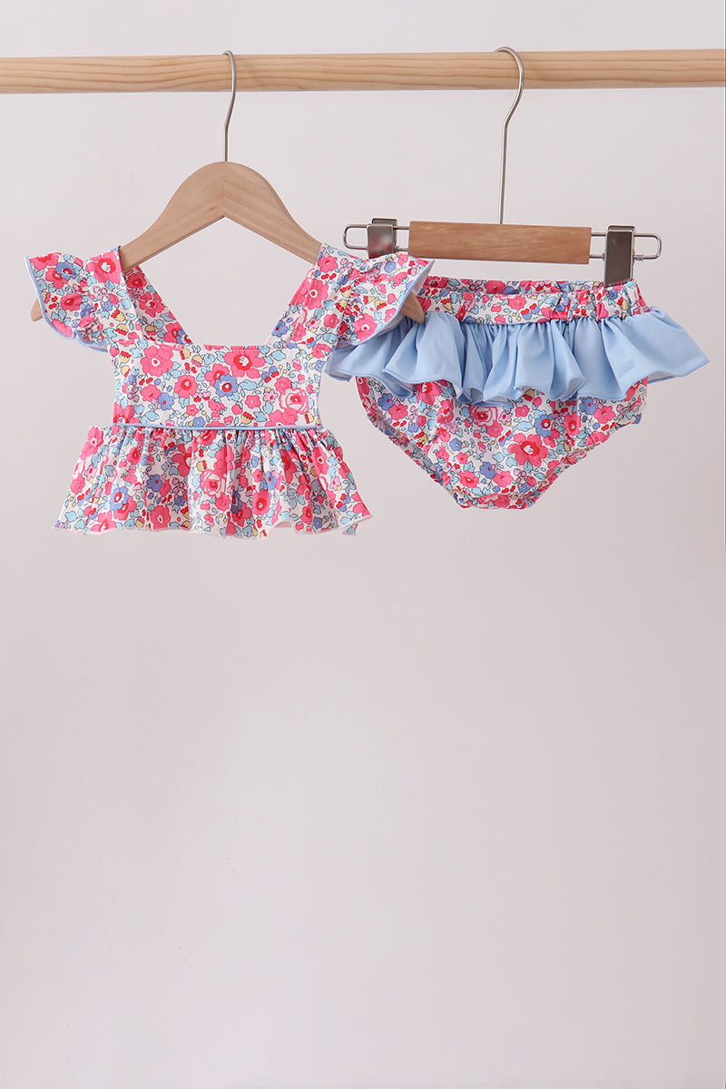 Pink Floral UPF Swim Set - ARIA KIDS