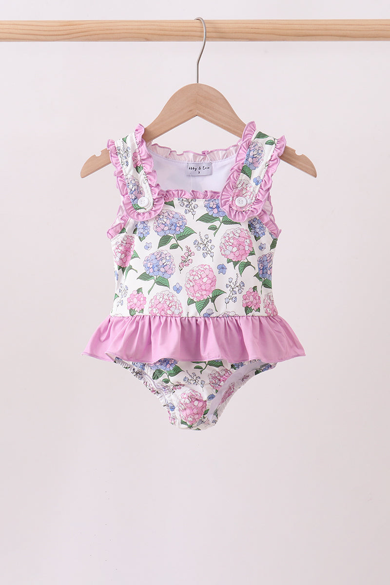 Purple Hydrangea UPF Swim One-Piece - ARIA KIDS