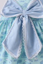 Blue beach print bow bloomer set - ARIA KIDS