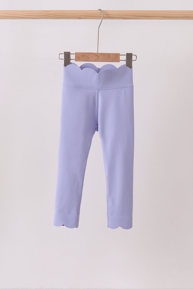 Violet Scalloped Yoga Active Leggings - ARIA KIDS