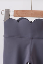 Gray Scalloped Yoga Active Leggings - ARIA KIDS
