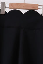 Black Scalloped Mom Yoga Active Leggings - ARIA KIDS