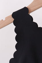 Black Scalloped Yoga Skorts Set - ARIA KIDS