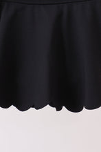 Black Scalloped Yoga Skorts Set - ARIA KIDS