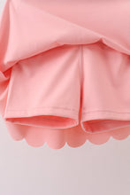 Pink Scalloped Yoga Skorts Set - ARIA KIDS