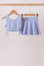 Violet Scalloped Yoga Skorts Set - ARIA KIDS