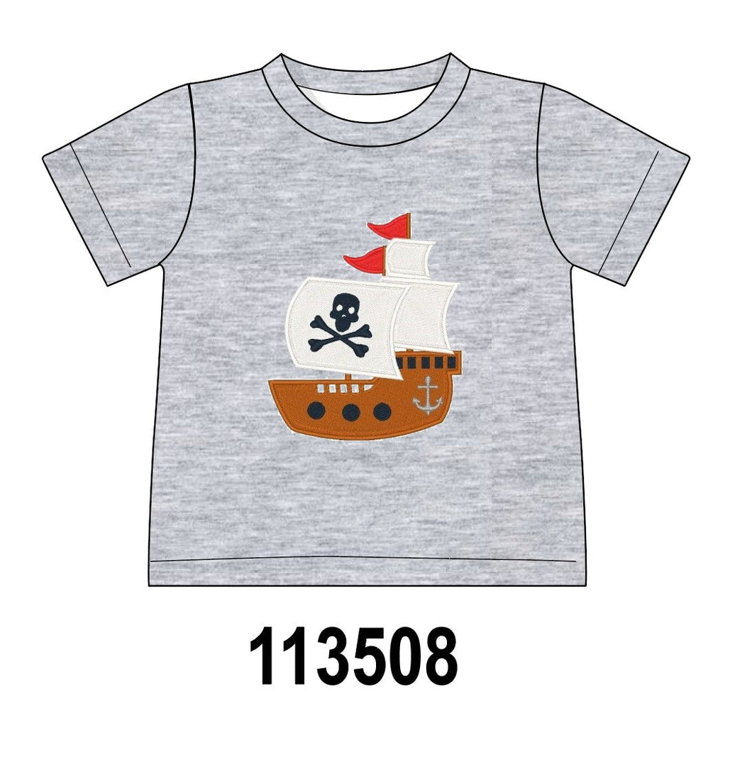 Gray Ship Applique Top
