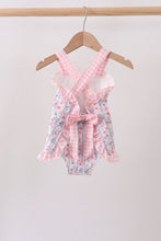 Pink Floral Bow Applique Bow Bubble