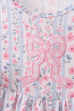 Pink Floral Bow Applique Bow Dress