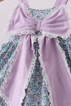 Purple floral print bow bloomer set - ARIA KIDS