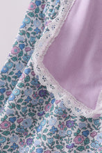 Purple floral print bow ruffle dress - ARIA KIDS