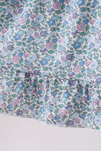 Purple floral print bow ruffle dress - ARIA KIDS