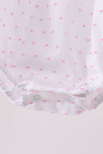 Pink Bow Smocked Swiss Dot Bubble