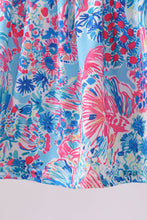 Pink tropical floral print ruffle bow bloomer set - ARIA KIDS