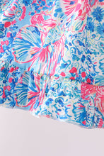Pink tropical floral print ruffle shorts set - ARIA KIDS