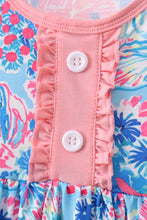 Pink tropical floral print ruffle dress - ARIA KIDS