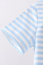 Blue Fire Engine Stripe Embroidered Set - ARIA KIDS