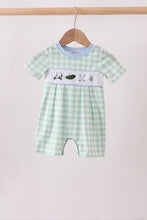Green Golf Embroidered Romper