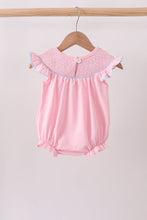 Pink Hydrangea Bow Smocked Bubble - ARIA KIDS