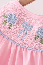 Pink Hydrangea Bow Smocked Dress - ARIA KIDS